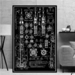 affiche dune fusee et exploration spatiale 30cm x 42cm noir 232 1