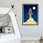 Affiche Fusée Enfant Décorative Colorée
