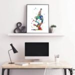 Affiche Microscope Aquarelle éblouissante pour Bureau
