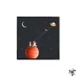 Affiche Petits Astronautes Cerf-volant Colorée Decoration Murale