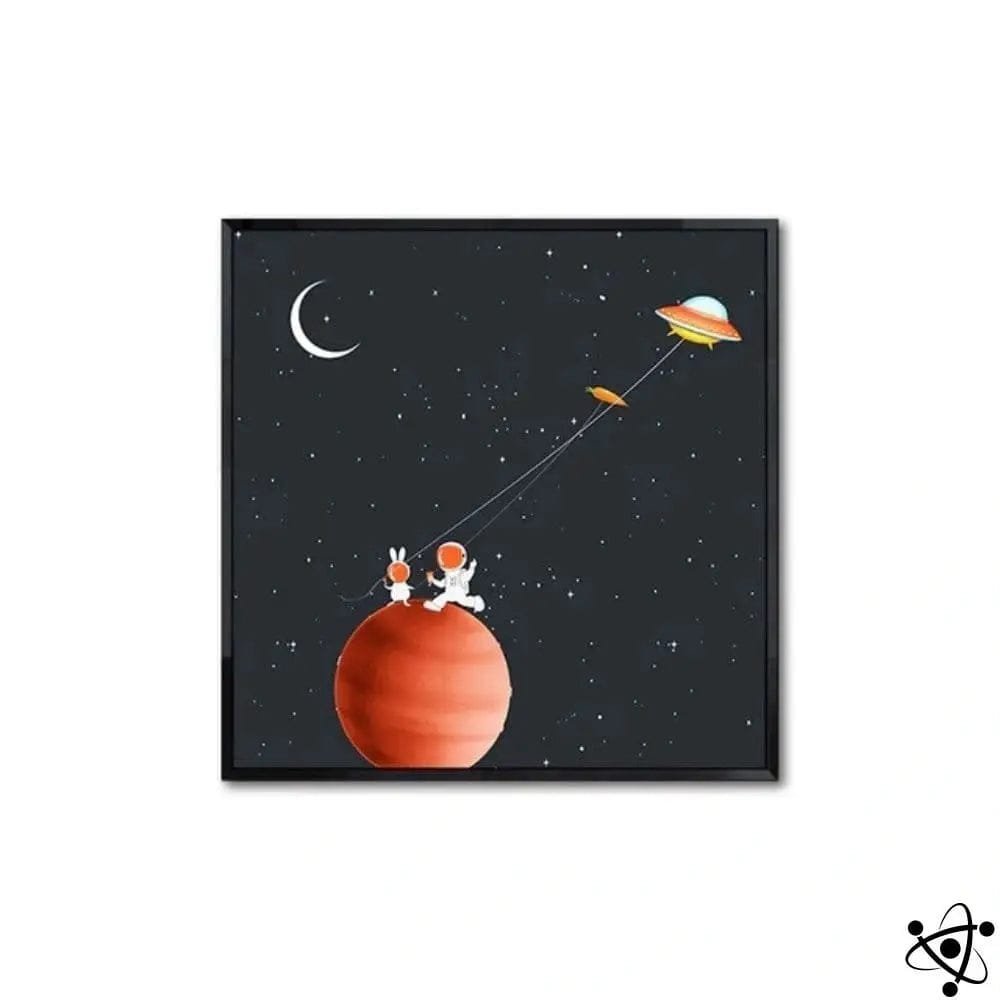 Affiche Petits Astronautes Cerf-volant Colorée Decoration Murale