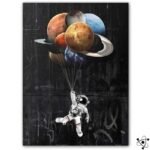 affiches espace astronaute style street art 20cm x 30cm planetes 691 1