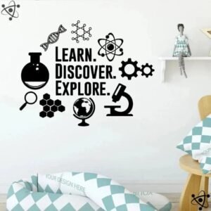 autocollant mural exploration scientifique educatif noir 28cm x 539 1