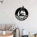 autocollant mural microscope pour decoration scientifique stickers 612 1