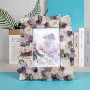 cadre photo pierre naturelle amethyste pyrite agate 602 1