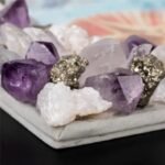 Cadre Photo Pierre Naturelle Améthyste Pyrite Agate