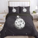 Lit Galactique avec Couette Astronaute et Taies D’oreiller