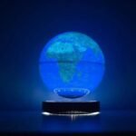 Globe Magnétique Terre avec Horloge et Leds Multicolores