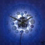horloge murale originale espace neon enfants 726 1