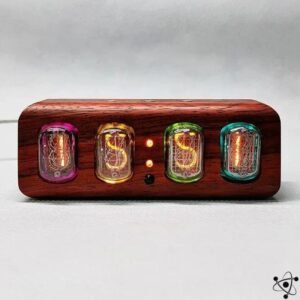 horloge nixie en bois de noyer avec tubes in 12 clair 518 1
