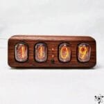 Horloge Nixie en Bois de Noyer Déco Science