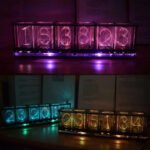 Horloge Nixie Lumineux Rgb Design Vintage Moderne - Horloge Nixie