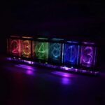 horloge nixie lumineux rgb design vintage moderne 205 1