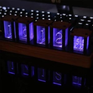 horloge nixie numerique retro avec eclairage rgb 367 1