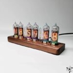 horloge nixie six tubes bluetooth design sovietique bois fonce 261 1