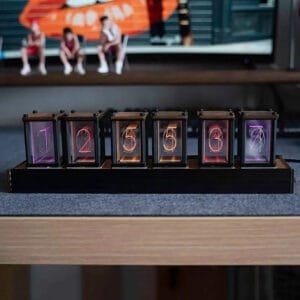 Horloge Numérique en Bois Nixie élégante - Horloge Nixie