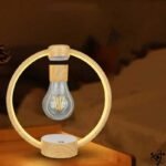 lampe magnetique circulaire avec mouvement bois clair 102 1