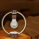 lampe magnetique circulaire avec mouvement bois fonce 329 1