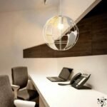 lustre spherique metal design industriel 354 1