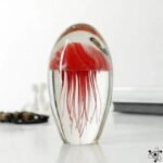 Méduse Cristallisée en Cristal Transparent œuvre D’art