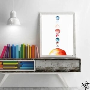 poster aquarelle planetes du systeme solaire 30cm x 40cm affiche 277 1