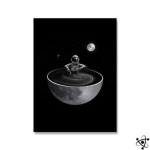 Poster Astronaute dans la Lune pour Décorer votre Intérieur 1 Poster Astronaute prenant un bain dans une Demi-Lune Déco Science
