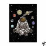 poster astronaute en meditation spatiale 30cm x 40cm affiche 857 1