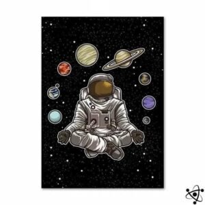 poster astronaute en meditation spatiale 30cm x 40cm affiche 857 1