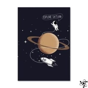poster astronaute explore saturn pour la chambre de votre enfant 30cm 129 1