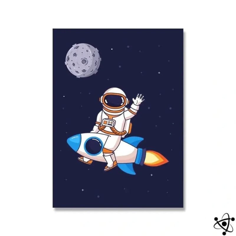 poster astronaute fusee pour un decor spatial unique 30cm x 40cm 449 1