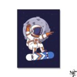 poster astronaute skateboard dans lespace decoratif unique 30cm x 253 1