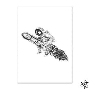 Poster Astronaute Rodéo Spatial Déco Science