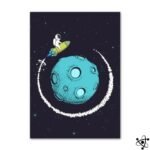 Poster Astronaute Volant Autour de la Lune