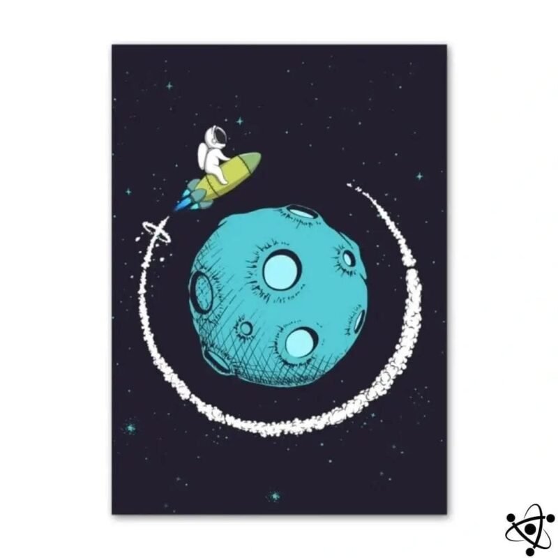 Poster Astronaute Volant Autour de la Lune