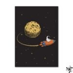 poster astronaute voyageant en fusee decoratif enfant 30cm x 40cm 317 1