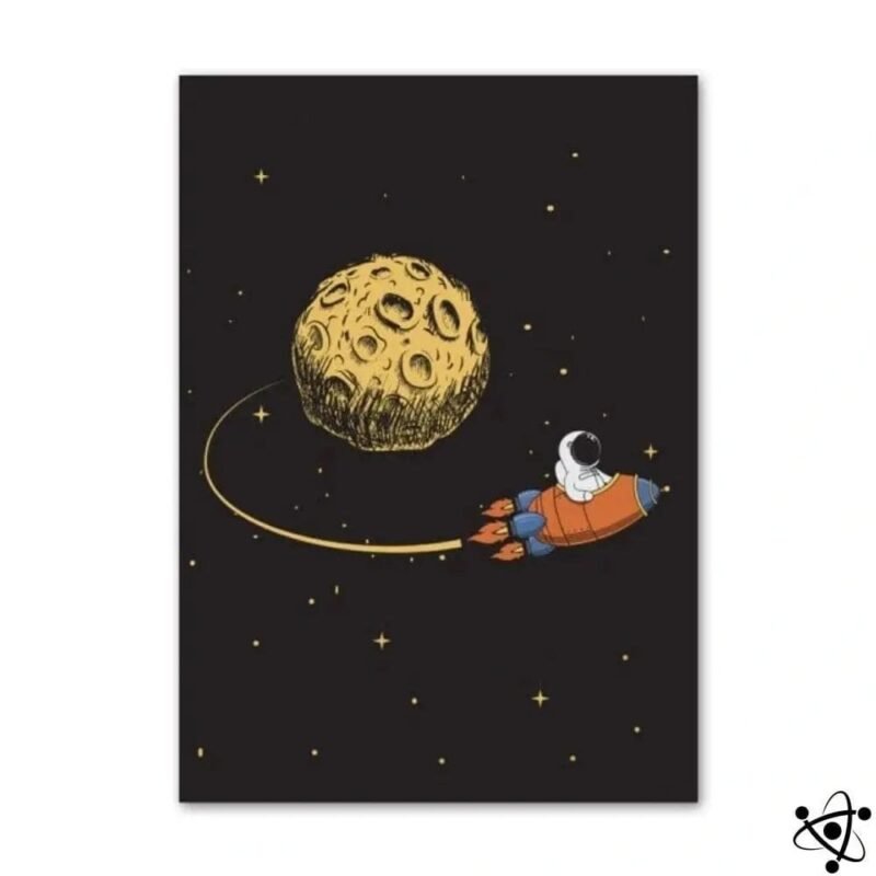 poster astronaute voyageant en fusee decoratif enfant 30cm x 40cm 317 1