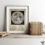 Poster Carte de la Lune et ses Caractéristiques Topographiques - Affiche