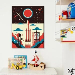 Poster Décollage Coloré pour une Décoration Spatiale énergisante - 30cm x 40cm - Affiche