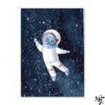 Poster d'Enfant Astronaute dans l'Espace Déco Science