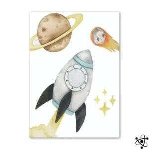 poster enfant saturne et fusee decoratif 30cm x 40cm affiche 629 1