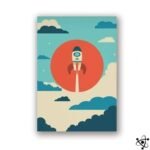 poster fusee avec touche spatiale unique 30cm x 40cm affiche 743 1