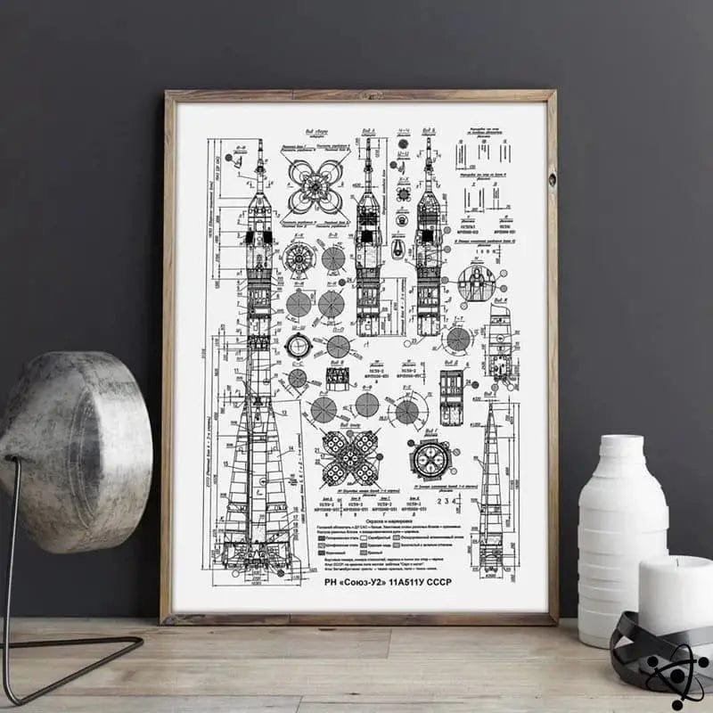 poster fusee soyouz pour decoration murale coloree 21cm x 30cm 419 1