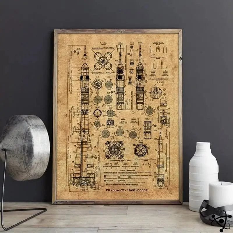 poster fusee soyouz pour decoration murale coloree 21cm x 30cm 672 1