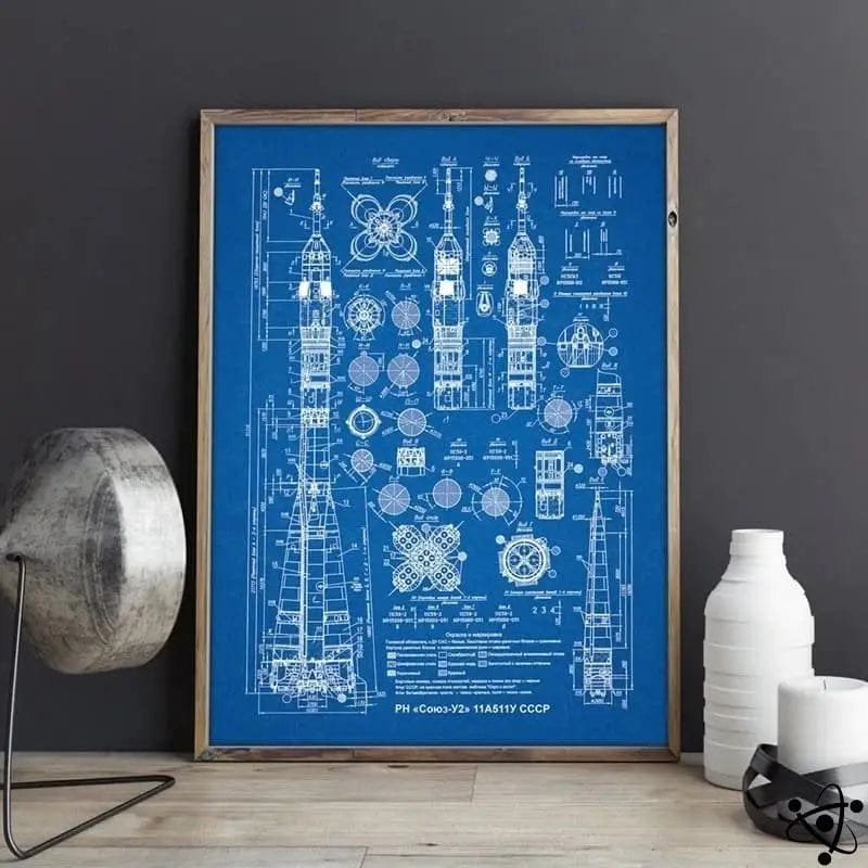 poster fusee soyouz pour decoration murale coloree 21cm x 30cm 845 1