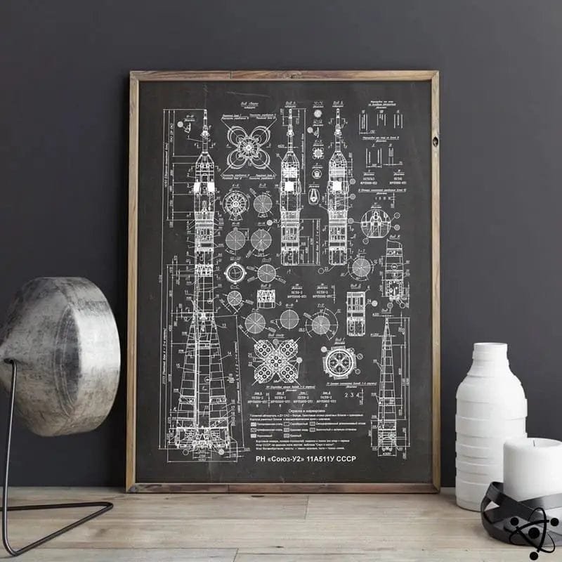 poster fusee soyouz pour decoration murale coloree 21cm x 30cm 905 1