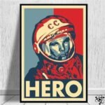 poster hommage a youri gagarine conquete spatiale 30cm x 40cm affiche 324 1