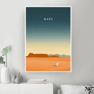 poster illustration planete mars pour decoration murale 30cm x 40cm 625 1