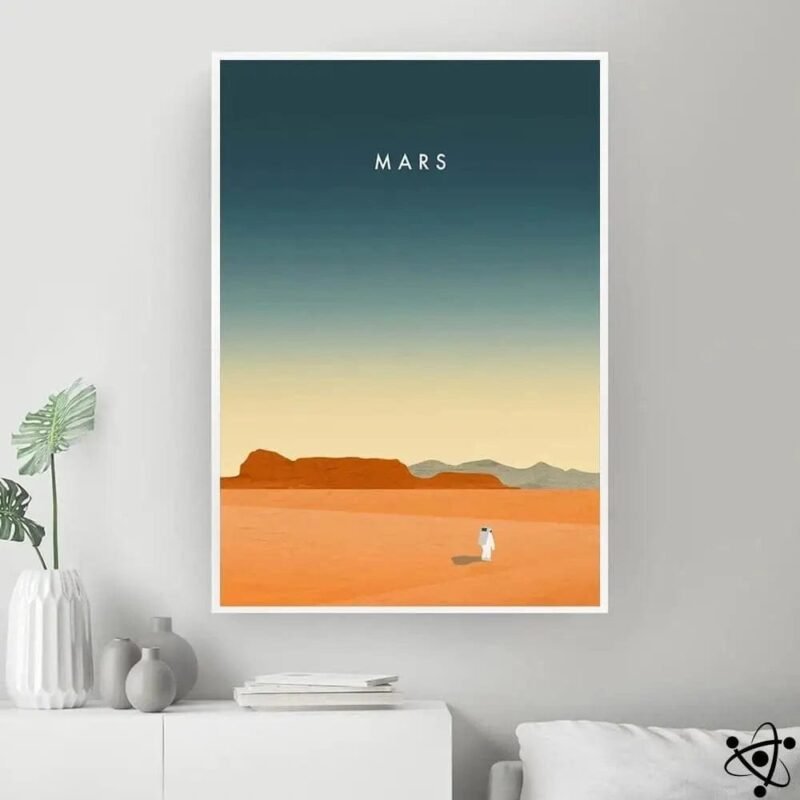 poster illustration planete mars pour decoration murale 30cm x 40cm 625 1