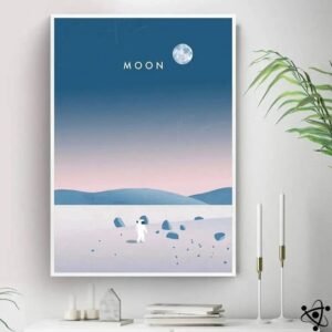 poster illustration surface de la lune decoration murale 30cm x 40cm 689 1