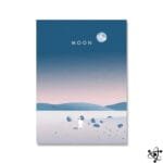 Poster Illustration Surface de la Lune Décoration Murale - Affiche